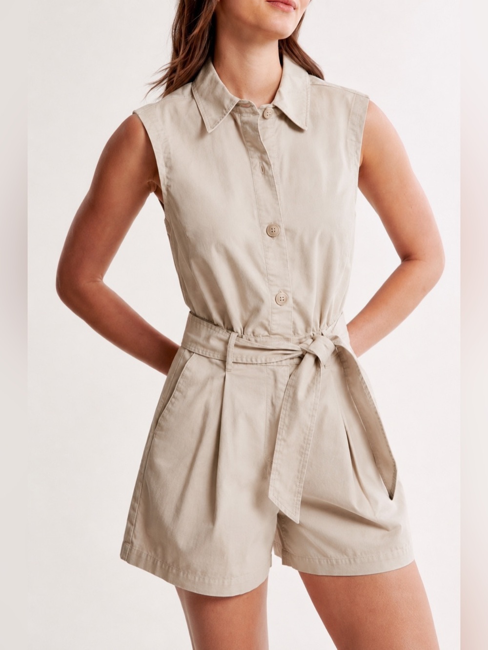Abercrombie belted utility romper